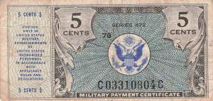USA MPC Series 472 p.M15 5 Cents 1948 F